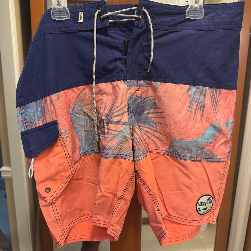 Vans Navy and Coral Board Shorts